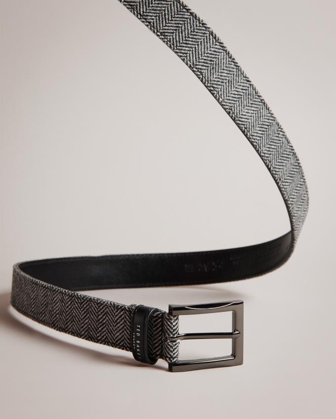 Ceinture Ted Baker Herringbone Noir Homme | OTL-20383046